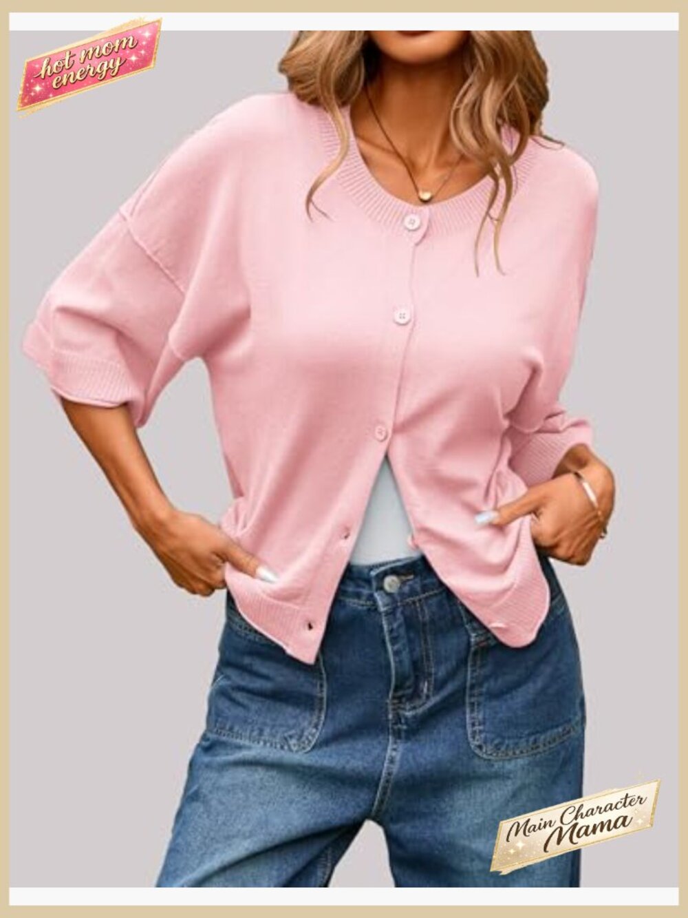 Short Sleeve Button Up Cardigan Lightweight Knit Casual Tops Crewneck - Picture 5 of 7